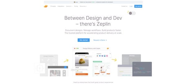 Screenshot der Zeplin-Website