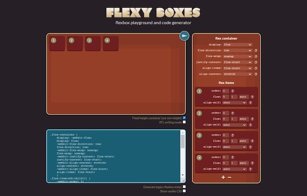 Screenshot der Flexy Boxes Website