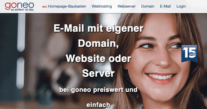 Screenshot Website Webhosting-Anbieter goneo