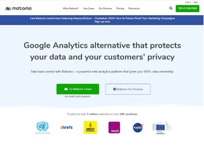Screenshot Website-Analyse-Tool Matomo Analytics