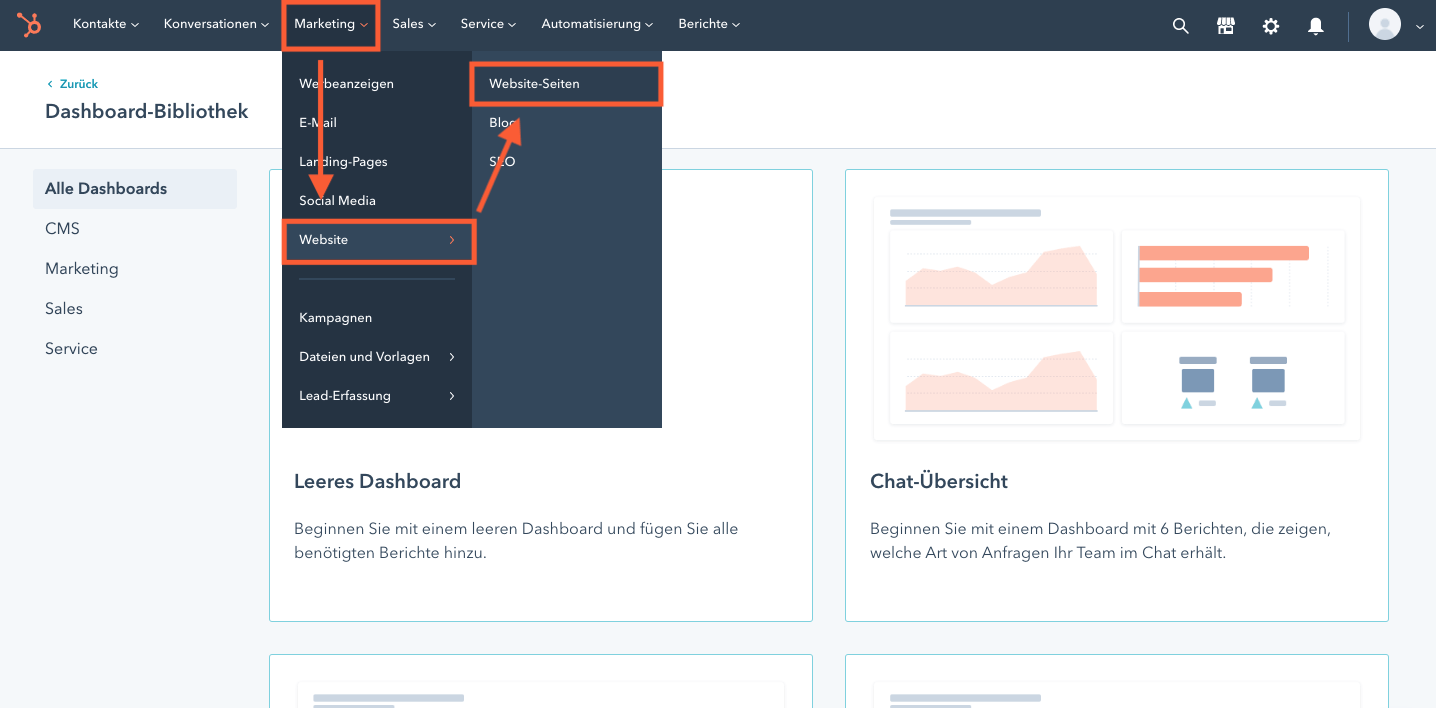 Website erstellen mit Hubspot CMS - Schritt 1