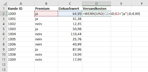 Excel Zeilen Löschen Wenn Bedingung Erfüllt WENN-Funktion in Excel an Beispielen erklärt
