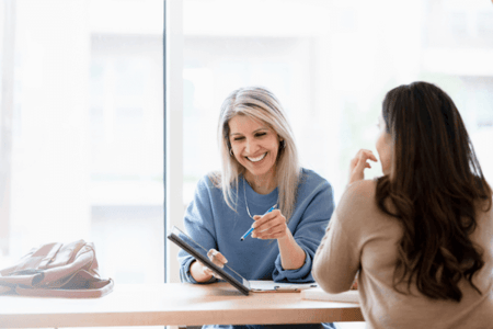 Win-Win-Situation zwischen zwei Verhandlungspartnerinnen