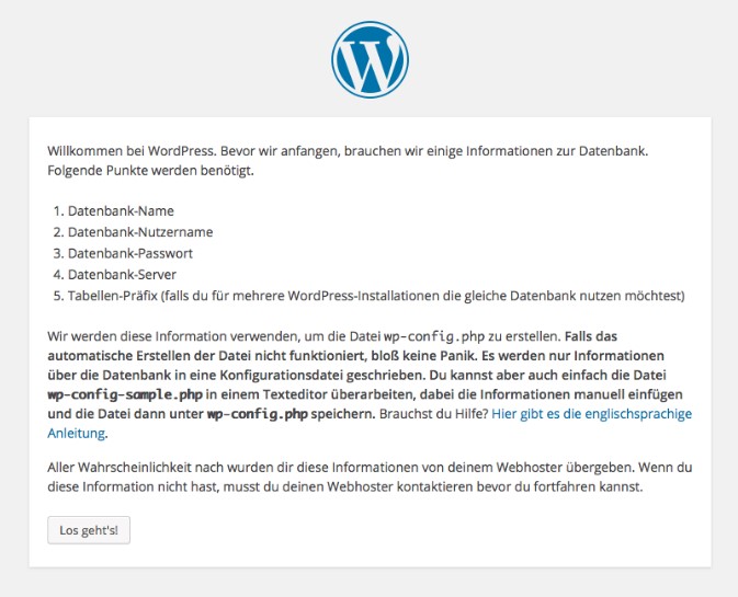 WordPress-Datei Vorbereitung