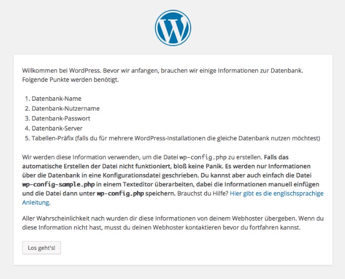 WordPress-Datei Vorbereitung