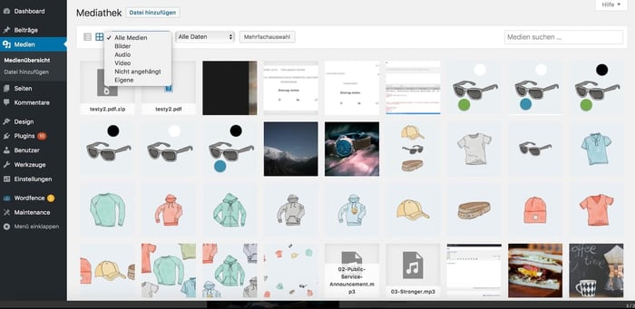 WordPress Mediathek