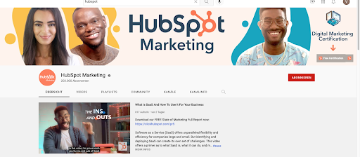 YouTube-Banner HubSpot