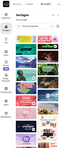 YouTube-Banner erstellen Vorlagen