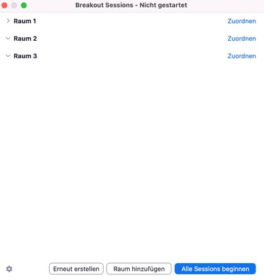 Screenshot Zoom Breakout Rooms starten