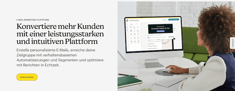 Screenshot der Mailchimp-Page