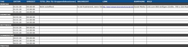 Social-Media-Planungsvorlage für LinkedIn Social-Media-Planungsvorlage für LinkedIn