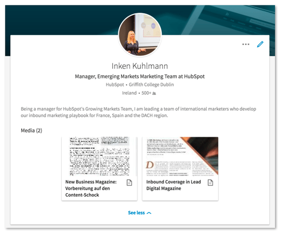 LinkedIn Arbeitsproben einfügen LinkedIn Arbeitsproben einfügen