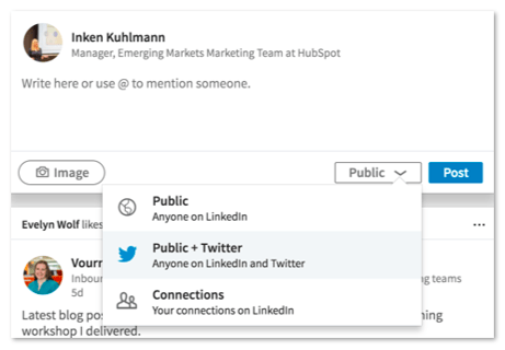 LinkedIn Status auf Twitter teilen LinkedIn Status auf Twitter teilen