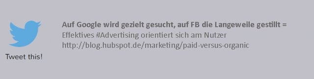 Paid und Organic im Vergleich Paid und Organic im Vergleich