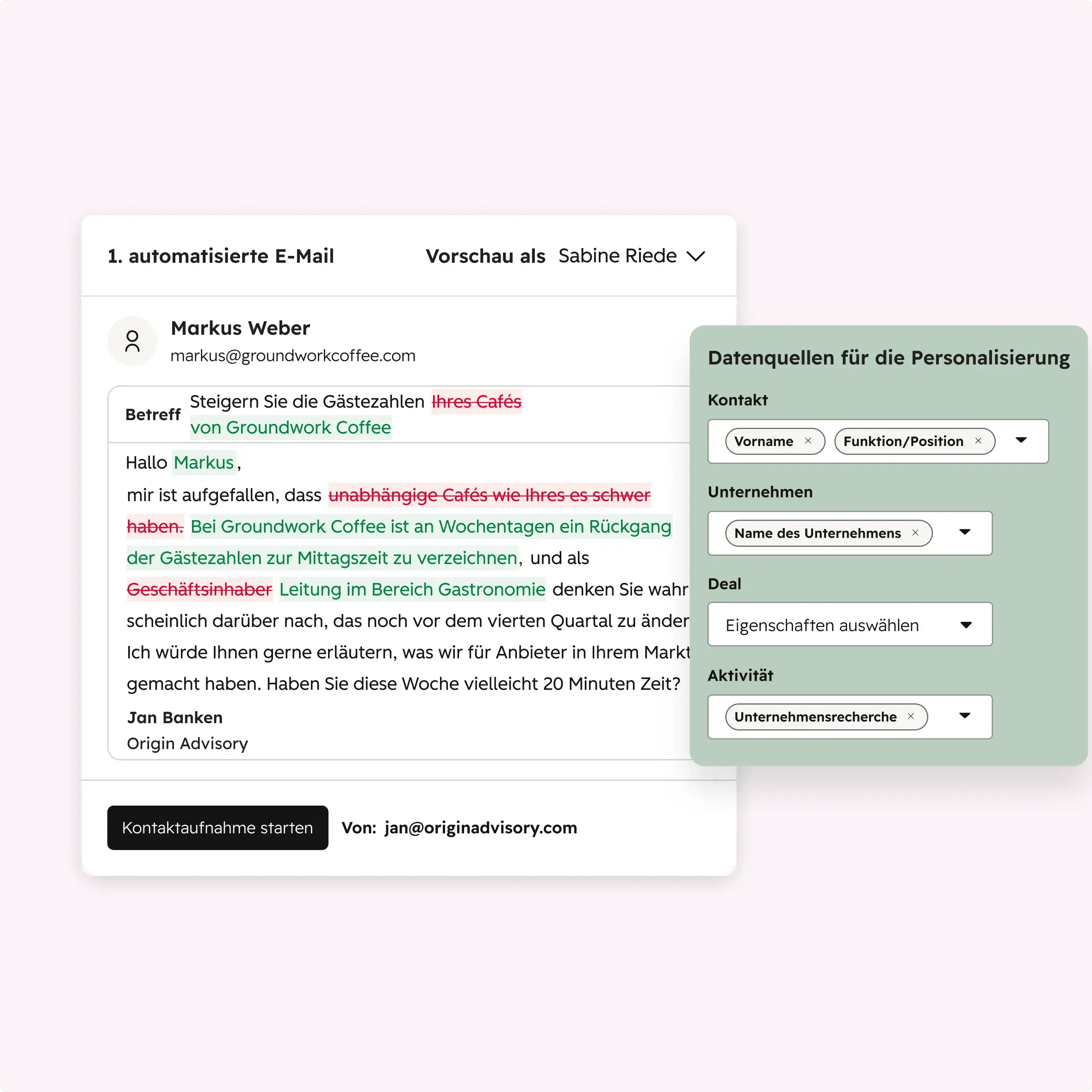 HubSpot Nurture Agent zum erstellen personalisierter Inhalte 