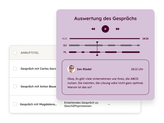 HubSpot Anruf-Tracking: KI-gestützte Gesprächsauswertung mit Transkript und Gesprächsverlauf