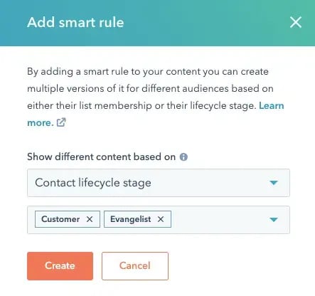 abm personalization; adjusting rules for segments based on their contact lifecycle stage