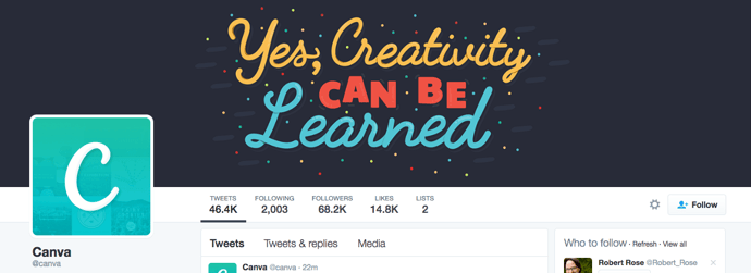 Beispiel eines gelungenen Twitter-Titelbilds - Canva Beispiel eines gelungenen Twitter-Titelbilds - Canva