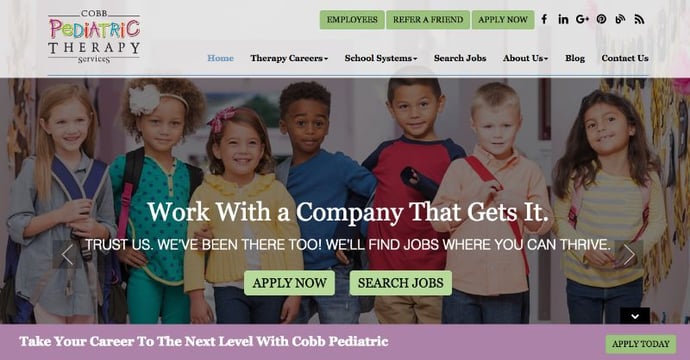 Beispiele von gutem Homepage-Design - Cobb Pediatric Therapy Services