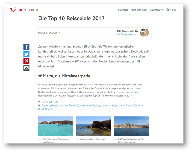 Beispiel eines Content-Marketing-Artikels Beispiel eines Content-Marketing-Artikels