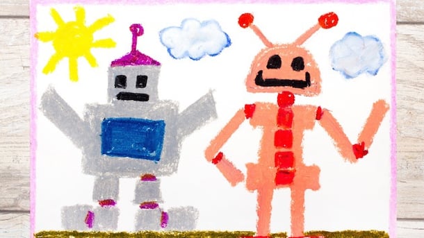 kreative roboter gezeichnet