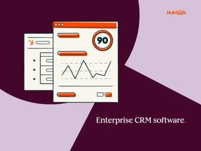 Dashboard-Ansicht einer Enterprise-CRM-Software mit Analysegrafiken und HubSpot-Logo