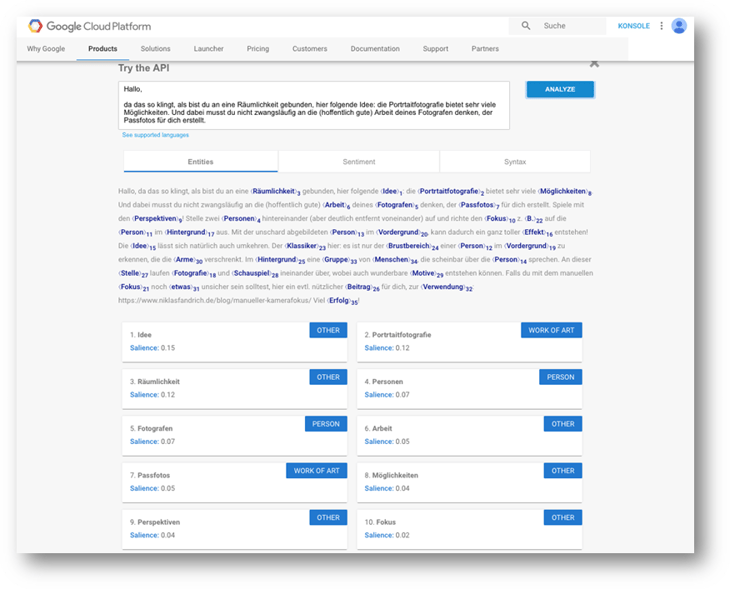Google Cloud API Google Cloud API