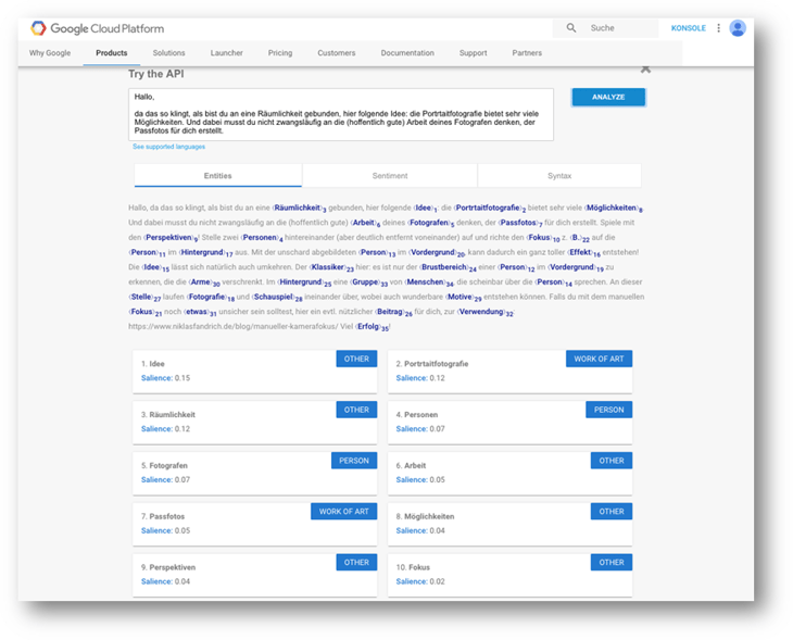 Google Cloud API