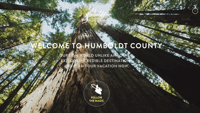 CTA auf der Homepage von Humboldt County, Kalifornien