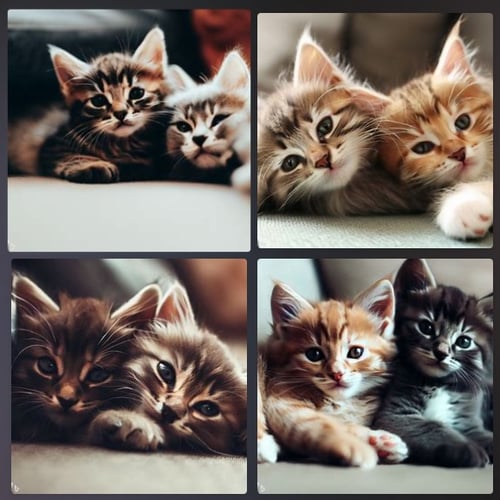 KI-Bilder: Ein von Bing Image Creator generiertes Bild von Katzenbabys.
