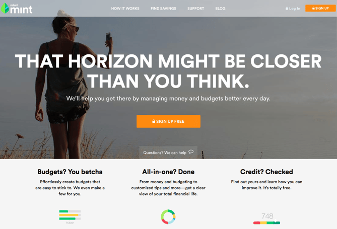 Beispiele von gutem Homepage-Design - Mint Beispiele von gutem Homepage-Design - Mint