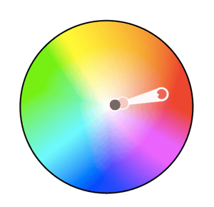 Monochromes Farbschema im Farbkreis dargestellt