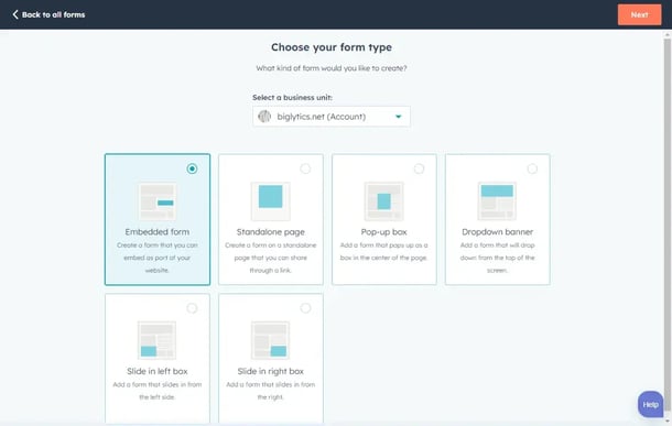 Bild vom HubSpot From-Builder im CMS