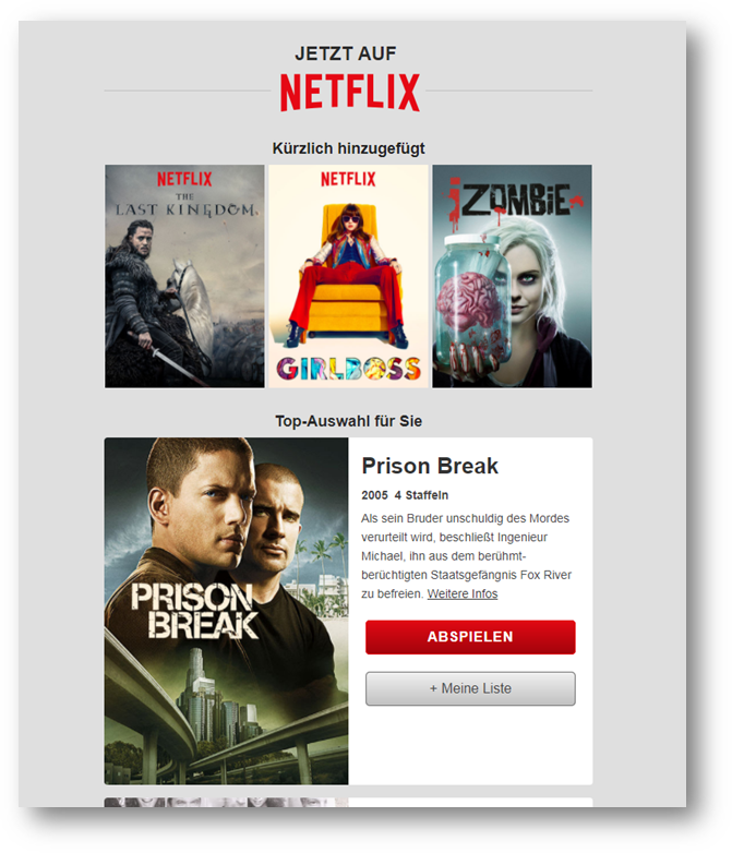 Netflix E-Mail-Marketing