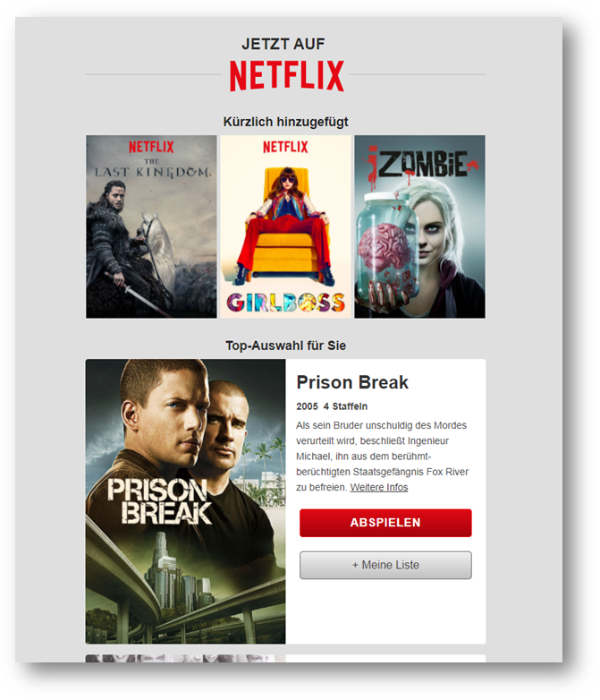 Netflix E-Mail-Marketing Netflix E-Mail-Marketing