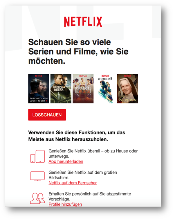 Netflix E-Mail-Marketing