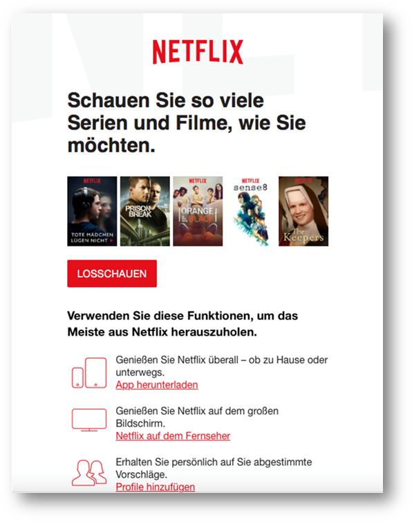 Netflix E-Mail-Marketing Netflix E-Mail-Marketing