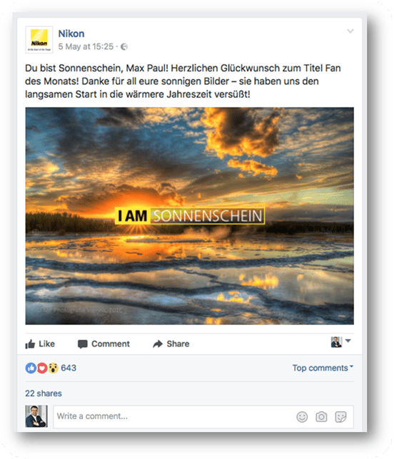 Beispiel für Social-Media-Inhalt Beispiel für Social-Media-Inhalt