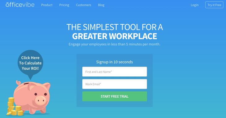 HubSpot – Anatomie einer Website, die Leads generiert – Homepage von Officevibe HubSpot – Anatomie einer Website, die Leads generiert – Homepage von Officevibe