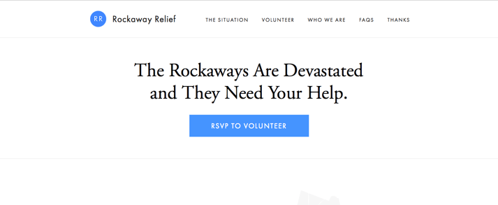 rockaway-relief-homepage-einfaches-design