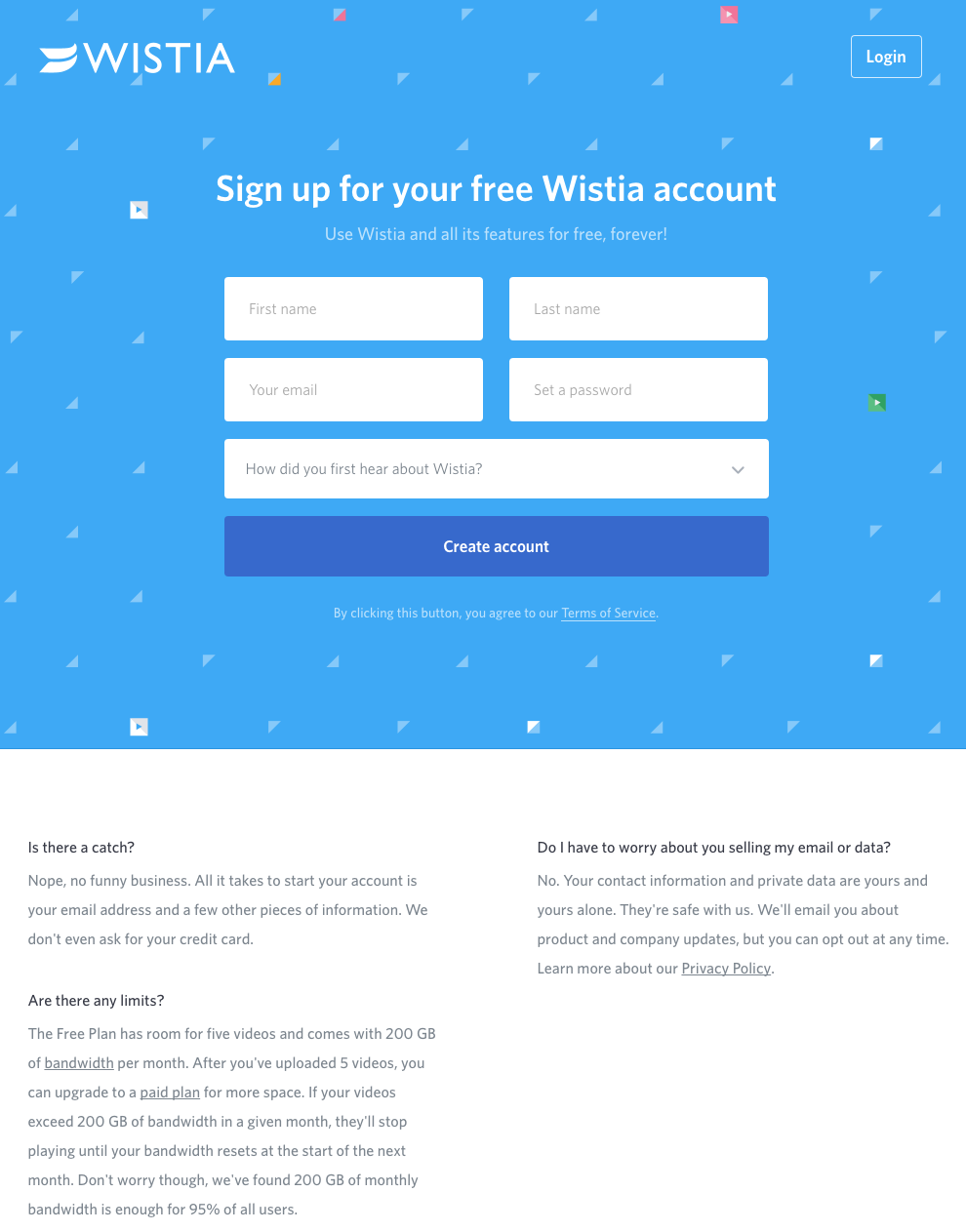 Beispiele für ansprechendes Landing-Page-Design – Wistia
