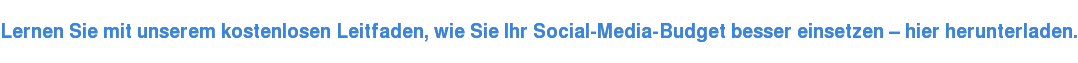 Lernen Sie mit unserem kostenlosen Leitfaden, wie Sie Ihr Social-Media-Budget besser einsetzen – hier herunterladen.