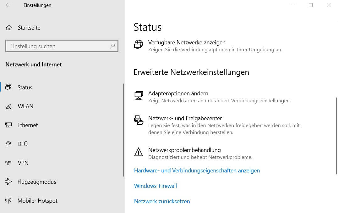 Screenshot aus Windows zum DNS-Server ändern
