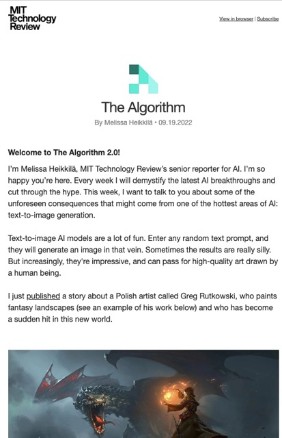 The Algorithm ist ein weiterer englischsprachiger KI-Newsletter.