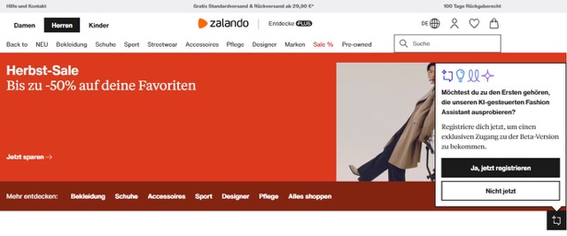 Screenshot Zalando