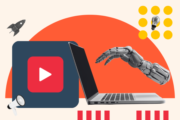 Roboterhand stellt YouTube Algorithmus bildlich da