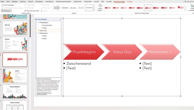 Screenshot von PowerPoint, wie man weitere Textfelder hinzufügen kann.