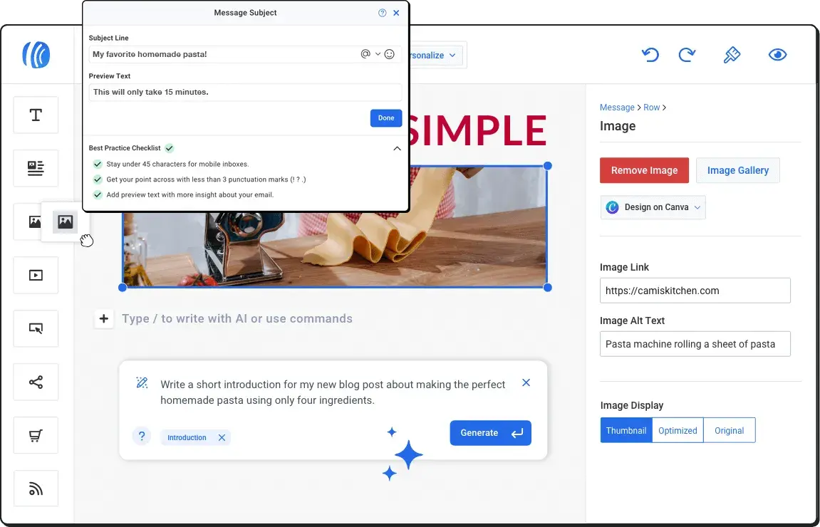 AWeber-E-Mail-Editor; E-Mail-Marketing für HVAC-Unternehmen