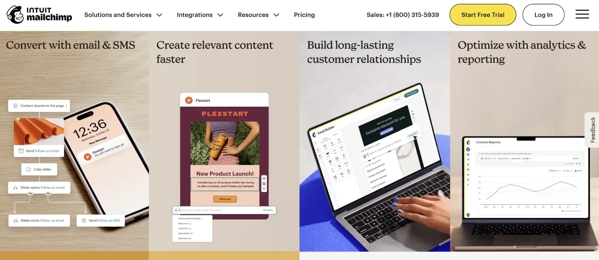 Screenshot der Mailchimp Website