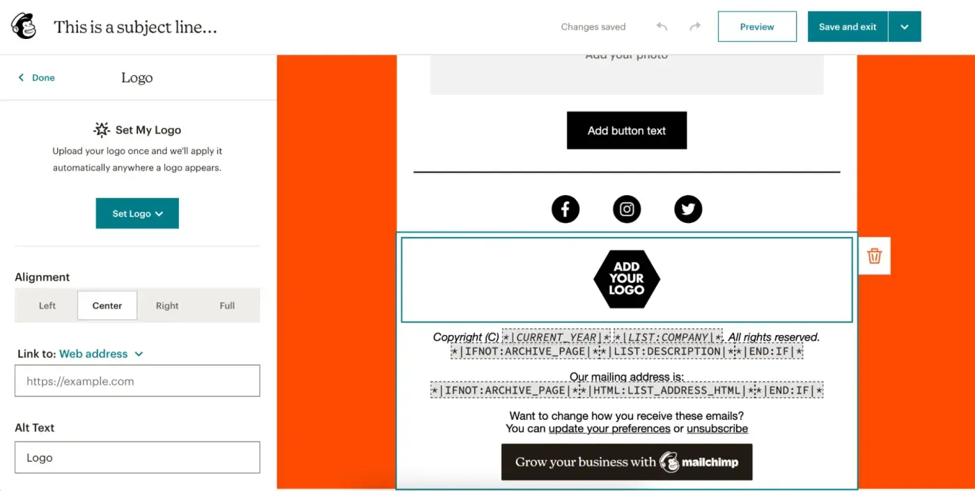 Screenshot der Benutzeroberfläche der E-Mail-Marketing-Software von Mailchimp